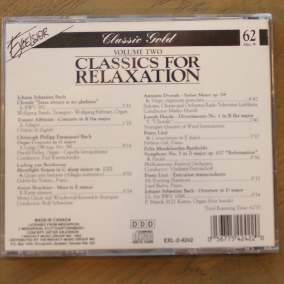 Classics For Relaxation, Volume Two CD - Picture 3 of 3